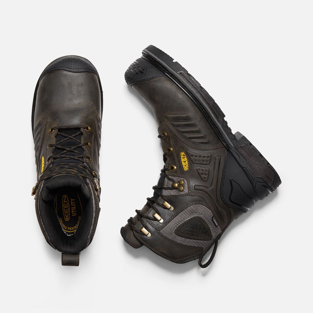 Botte de Travail Keen Homme Noir Marron | Csa Philadelphia+ 8\" Insulated Waterproof (Carbon-Fiber To